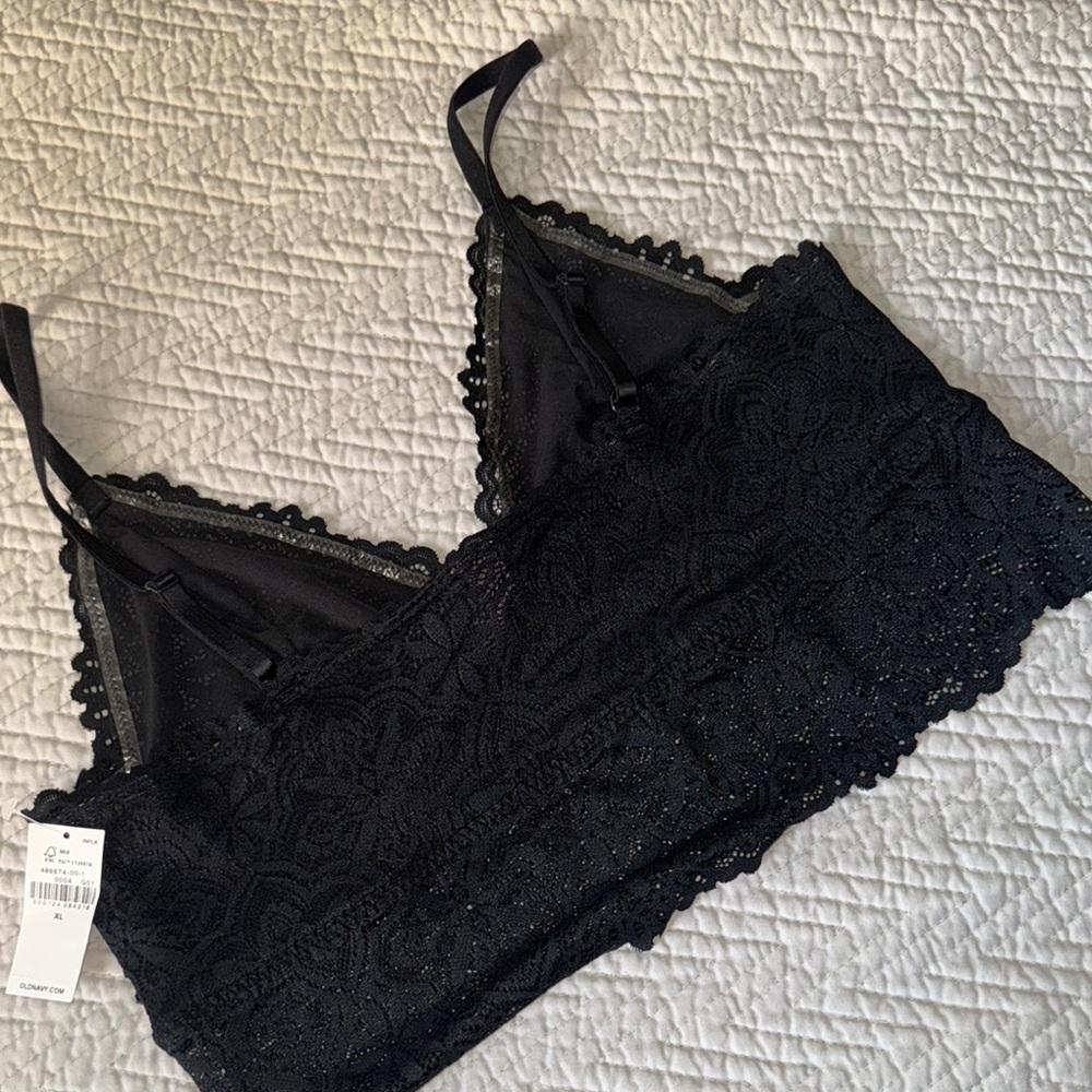 Old Navy Black Lace Trim Longline Bra - Picture 4 of 5